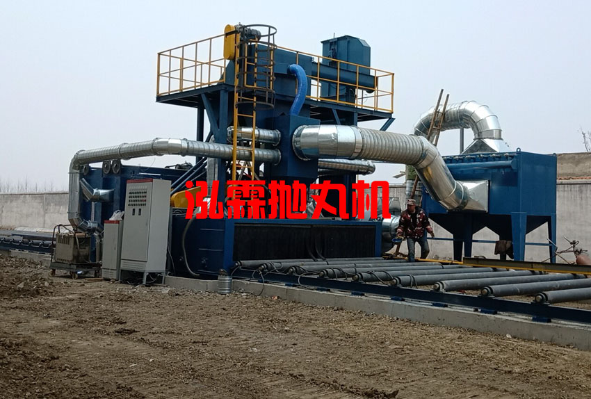 鋼板拋丸機(jī)現(xiàn)場使用圖片