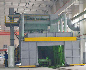 無地坑氣力回收噴砂房